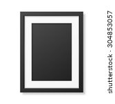 Realistic black frame A4 isolated on white. It can be used for presentations. Vector EPS10 illustration. 