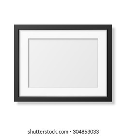 Realistic black frame A4 isolated on white. It can be used for presentations. Vector EPS10 illustration. 