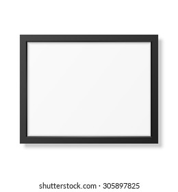 Realistic black frame A4 isolated on white. It can be used for presentations. Vector EPS10 illustration. 