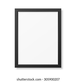Realistic black frame A4 isolated on white. It can be used for presentations. Vector EPS10 illustration. 