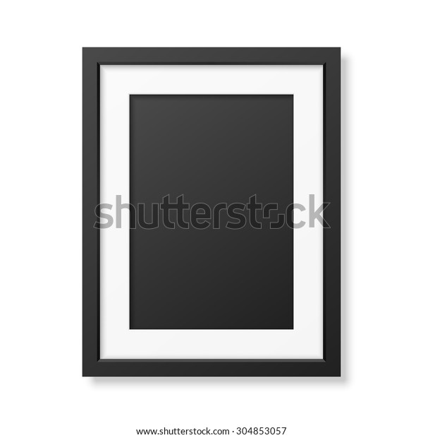 Realistic Black Frame A4 Isolated On Stock Vector (royalty Free) 304853057