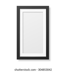 Realistic black frame isolated on white. It can be used for presentations. Vector EPS10 illustration. 