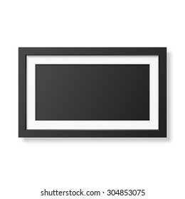 Realistic black frame isolated on white. It can be used for presentations. Vector EPS10 illustration. 