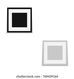 Realistic black frame isolated on white background. vector.