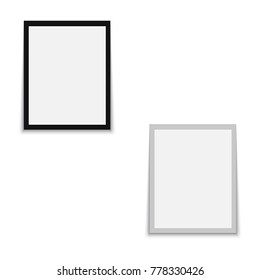 Realistic black frame isolated on white background. vector