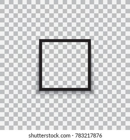 Realistic black frame isolated on white background. vector