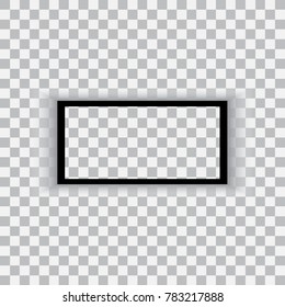 Realistic black frame isolated on white background. vector
