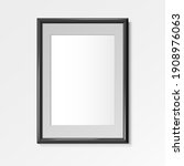 Realistic black frame for paintings or photographs. Vector illustration.