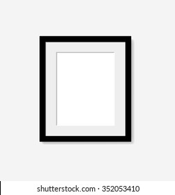 Realistic black frame with passepartout. Vector EPS10 illustration