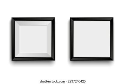 Realistic black frames for your picture or photo. Modern vector mockup template. Empty framing for your design