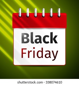 Realistic Black friday calendar. Vector illustration