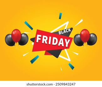 Realistic black Friday landing page template