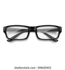 Realistic black glasses. Top view. Eps10 vector illustration.