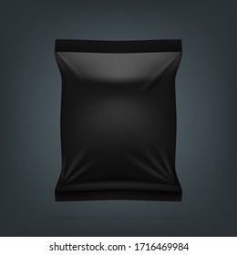 Realistic Black Glossy Packaging Isolated On White Background. EPS10 Vector