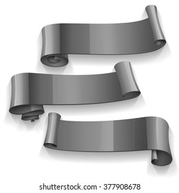 Realistic Black Glossy vector ribbons set vector