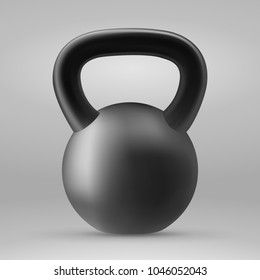 Realistic Black kettlebell. Vector illustration