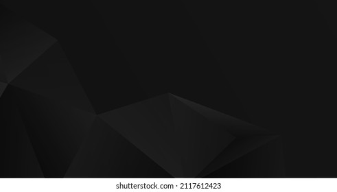 Fondo de polos negro y negro realista, estilo triangular geométrico abstracto y revuelto. plantilla de fondo de diseño gráfico de ilustración vectorial.