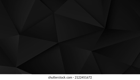 Fondo de polos negro y negro realista, estilo triangular geométrico abstracto y revuelto. plantilla de fondo de diseño gráfico de ilustración vectorial.