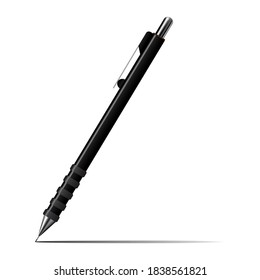 lápiz mecánico negro realista.ilustración de diseño vectorial.aislado en fondo blanco.