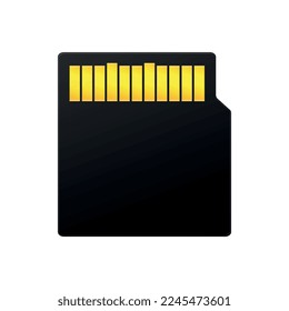 Realistic black memory card on white background vector illustration