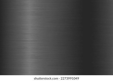 Textura de metal negro realista con arañazos. Placa de acero o aluminio cepillado. Superficie de metal pulido de grano antiguo. Ilustración del vector