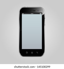 Realistic black mobile phone