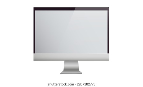 Pantalla de marco delgado negro moderno realista. La pantalla del equipo está aislada. Parodia del vector de pantalla. Para mostrar el sitio web o la presentación de negocios. Escena de burla.