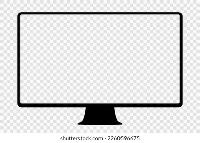 Monitor de computadora de pantalla delgada moderno y realista. Ilustración de existencias de PNG. Libre de regalías de acciones. Ilustración del vector EPS 10