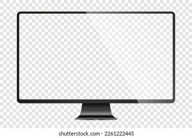 Monitor de computadora de pantalla delgada moderno y realista. Ilustración de existencias de PNG. Libre de regalías de acciones. Ilustración del vector EPS 10