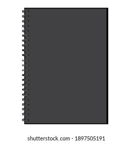 Realistic black notepad for cover design. Black notepad. Business card. Stock image. EPS 10.