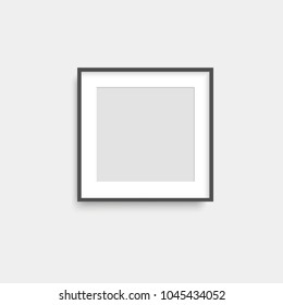 Realistic black photo frame. Vector