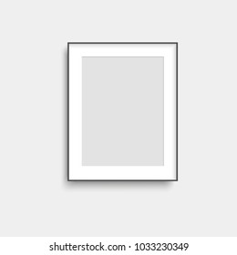 Realistic black poster frame mock up. Vector