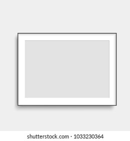 Realistic black poster frame mock up. Vector