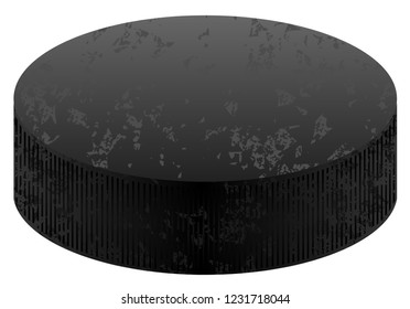Realistic black puck grunge vector eps 10
