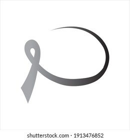 Realistic black ribbon, death symbol . Vector illustration