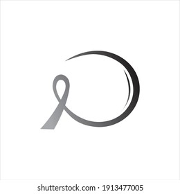 Realistic black ribbon, death symbol . Vector illustration