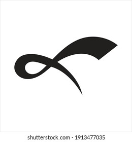Realistic black ribbon, death symbol . Vector illustration