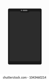 Realistic black smartphone isolated on white background. Smartphone realistic vector iphon illustration. Black screen