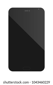 Realistic black smartphone isolated on white background. Smartphone realistic vector iphon illustration. Black screen