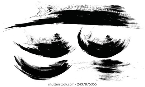 Realistische schwarze Textur Striche. Monochrome Textur. Abgebildete Pinselstriche Pinsel und Tinte, Paintbrush Grunge Hintergrund, Grunge Hintergrund, Wetter gebürstet Hintergrund. Urban Brush Wandschablone