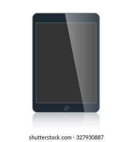Realistic black touchpad with blank screen isolated on white background. Vector EPS 10