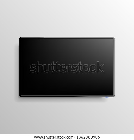 
Realistic black TV screen. Blank led monitor. 3D computer. The layout for the design. Plasma panel template. LCD display. All elements are isolated.EPS 10.