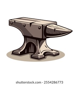 Realistic blacksmith's iron anvil. A template for the design of icons, logos, video games and souvenirs. Isolated on a white background. Vector illustration in a flat cartoon style.