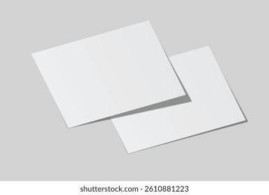 Realistic blank A4 format paper flyer mockup with shadow isolated. Sheet design template for presentation poster, newspaper, flyer, brochure, flier, business card, card, postcard, letter or invitation