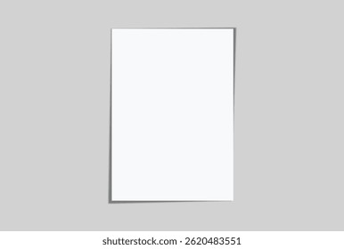 Realistic blank A4 format paper flyer mockup with shadow isolated. Sheet design template for presentation poster, newspaper, flyer, brochure, flier, business card, card, postcard, letter or invitation