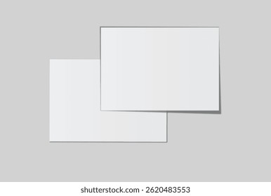 Realistic blank A4 format paper flyer mockup with shadow isolated. Sheet design template for presentation poster, newspaper, flyer, brochure, flier, business card, card, postcard, letter or invitation
