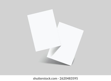 Realistic blank A4 format paper flyer mockup with shadow isolated. Sheet design template for presentation poster, newspaper, flyer, brochure, flier, business card, card, postcard, letter or invitation