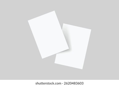 Realistic blank A4 format paper flyer mockup with shadow isolated. Sheet design template for presentation poster, newspaper, flyer, brochure, flier, business card, card, postcard, letter or invitation