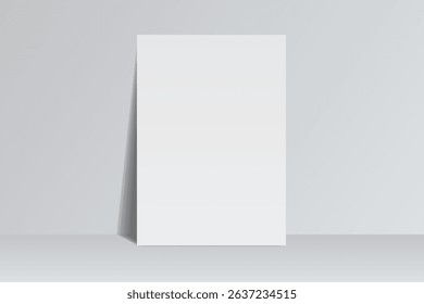 Realistic blank A4 format paper flyer mockup with shadow isolated. Sheet design template for presentation poster, newspaper, flyer, brochure, flier, business card, card, postcard, letter or invitation