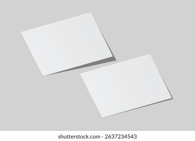 Realistic blank A4 format paper flyer mockup with shadow isolated. Sheet design template for presentation poster, newspaper, flyer, brochure, flier, business card, card, postcard, letter or invitation
